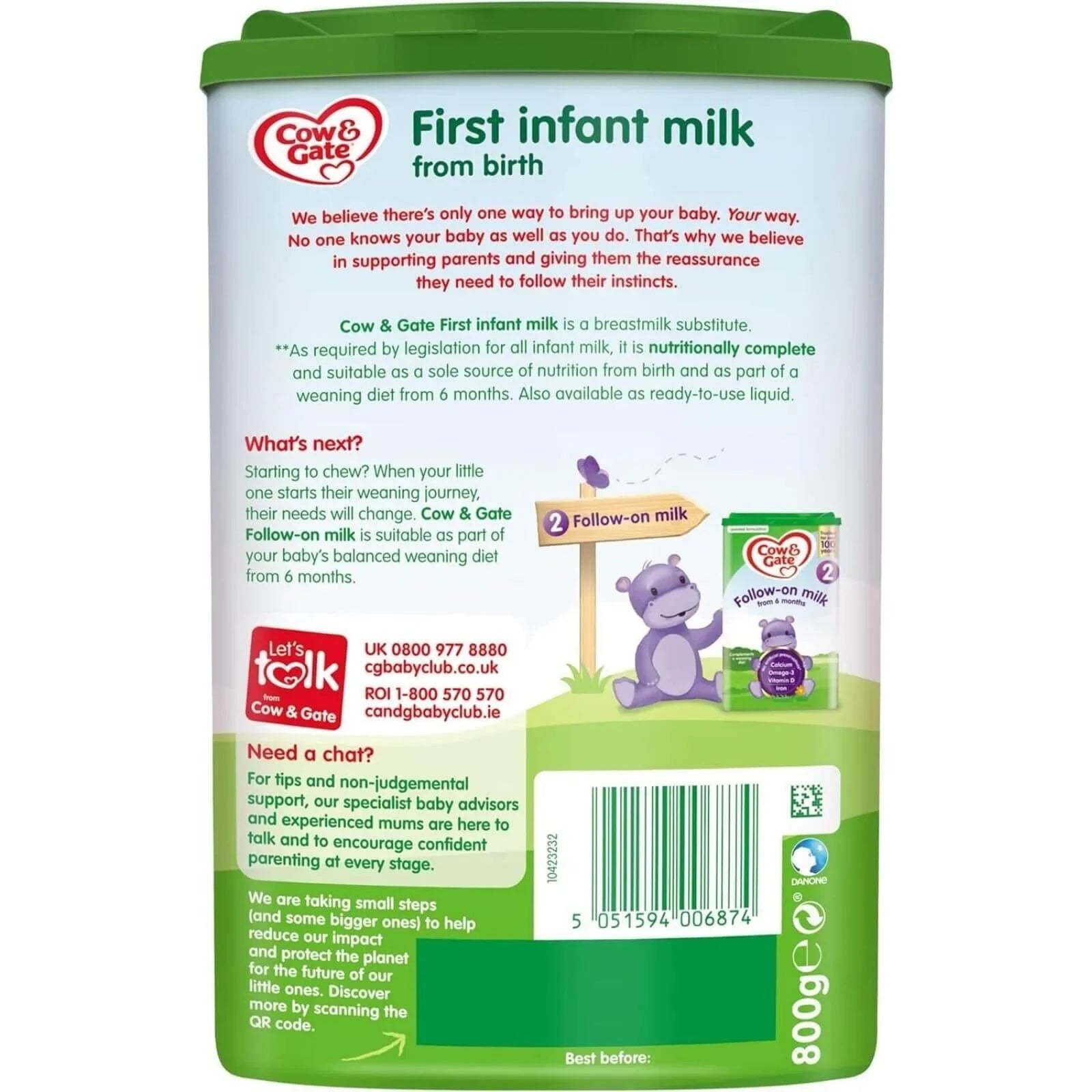 Cow and Gate 1 First Infant Milk Formula 0-6 months 800g