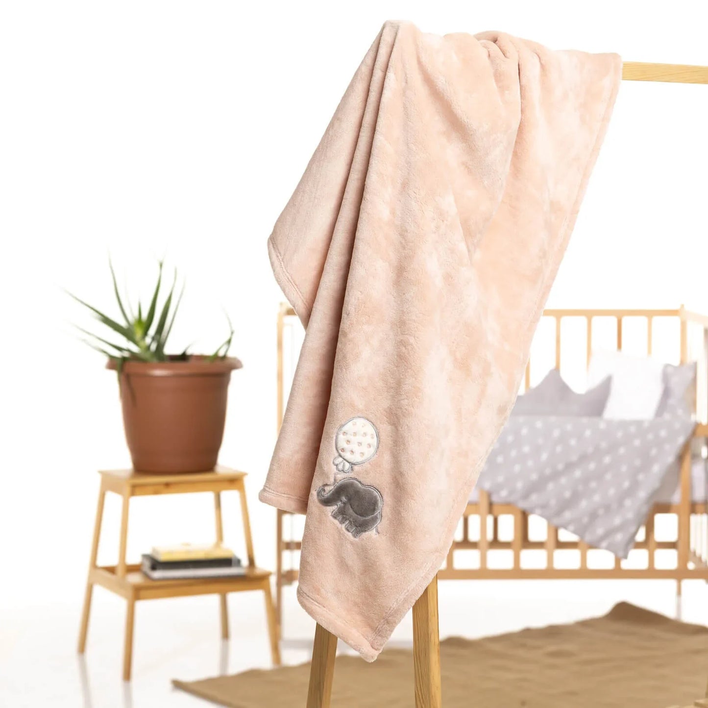 Mollia Welsoft Embroidered Baby Girl Blanket 80x100cm - Pink