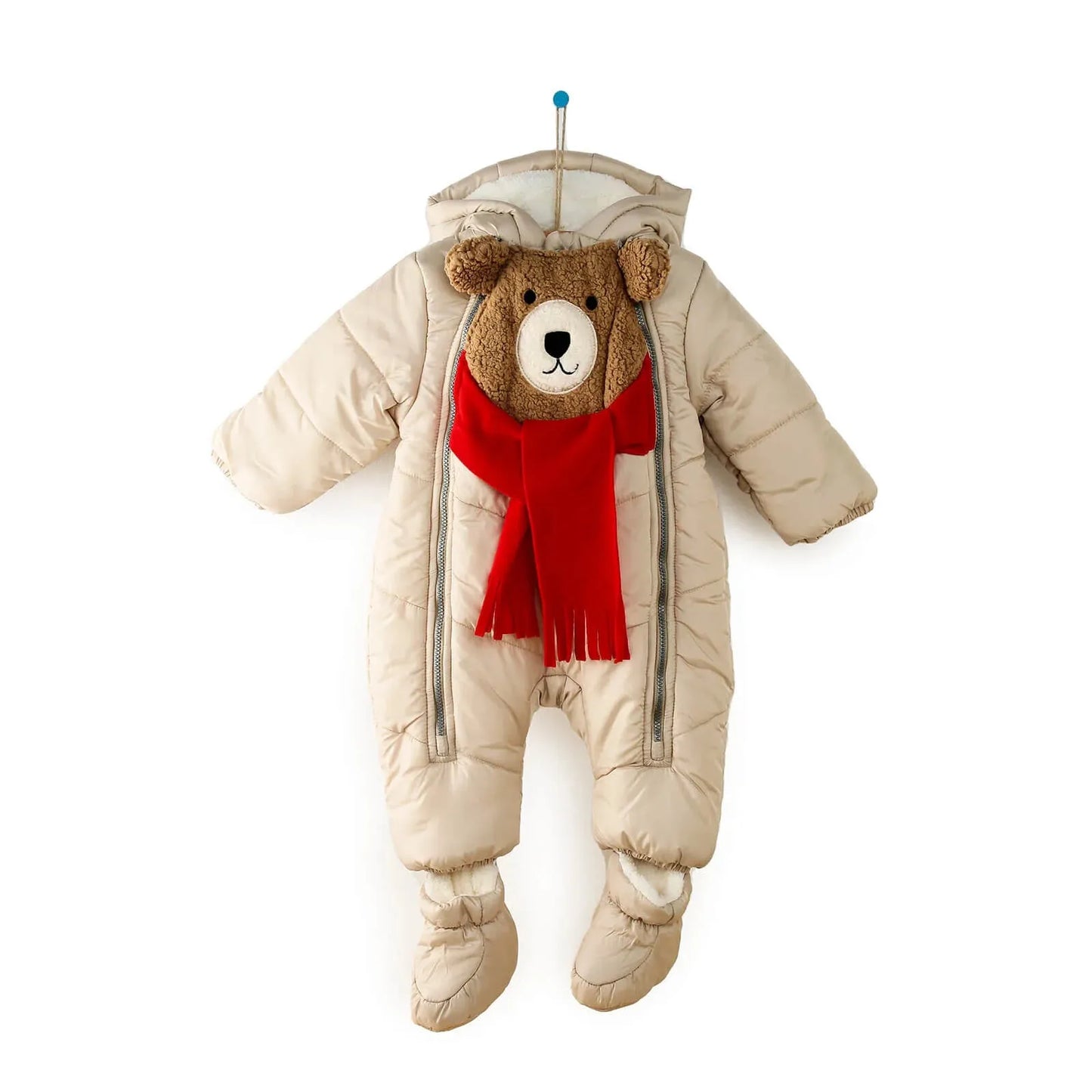 Midimod Baby Boy Snowsuit with Double Zip - Beige