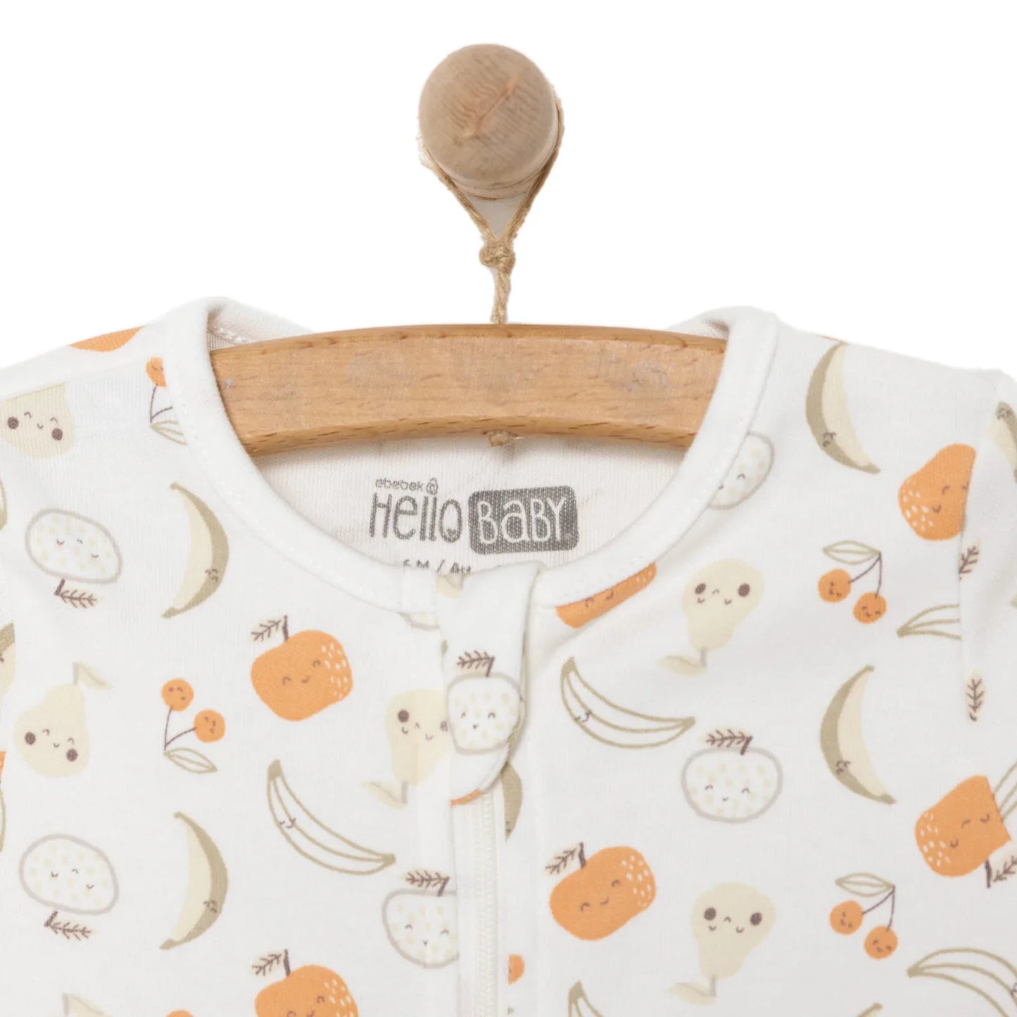 HelloBaby Newborn Girl Organic Footed Jumpsuit - Ecru