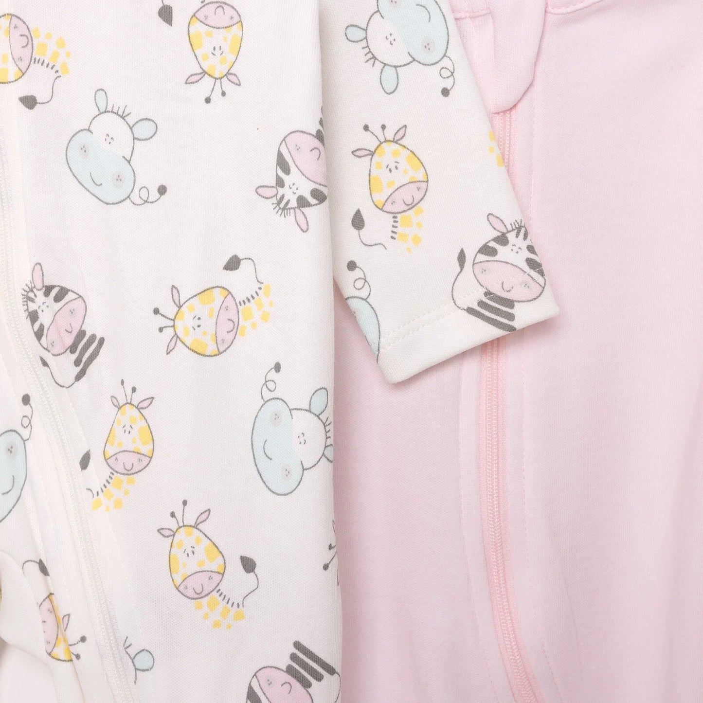 HelloBaby Newborn Girl Footed Jumpsuit - Ecru