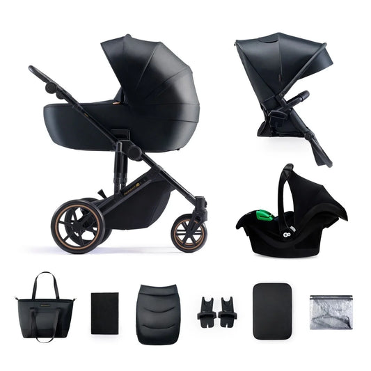 Kinderkraft 3-in-1 Mink Pro Prime 2 Travel System with Car Seat - Venezian Black