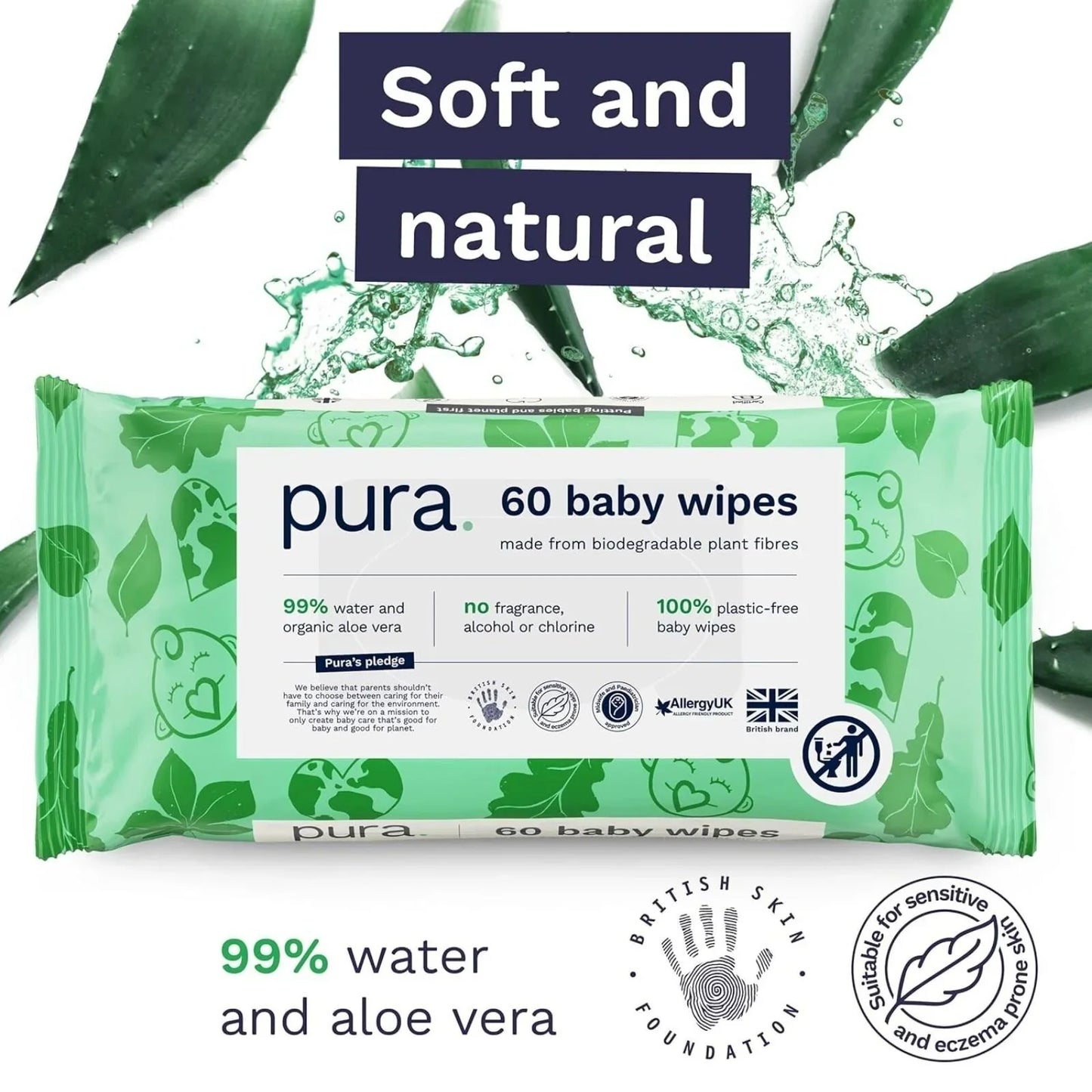 Pura Wipes Non-flushable 18x60 pcs