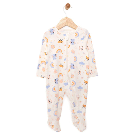 HelloBaby Newborn Girl Footed Jumpsuit - Beige