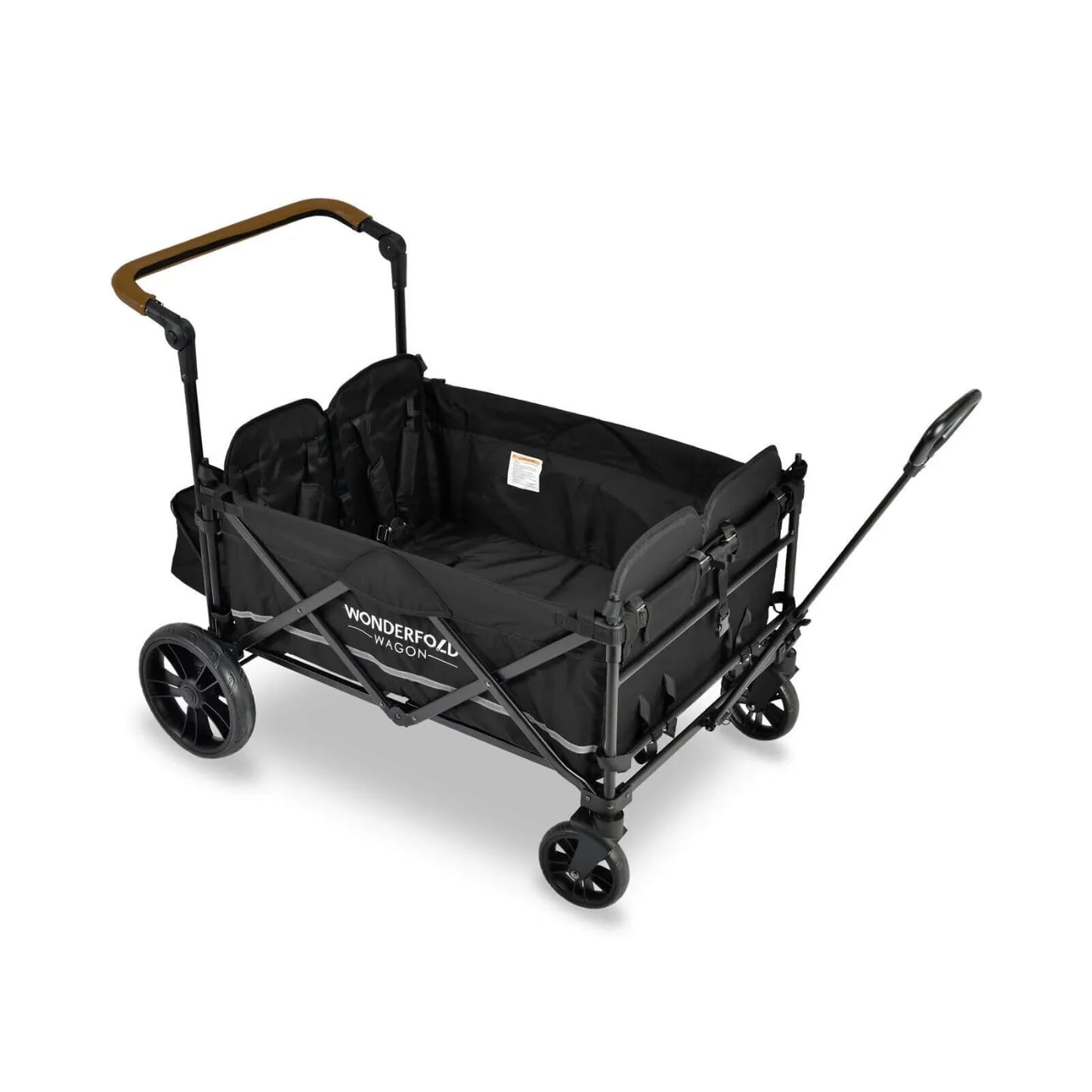 Wonderfold X4 Push & Pull Quad Stroller Wagon - Pitch Black