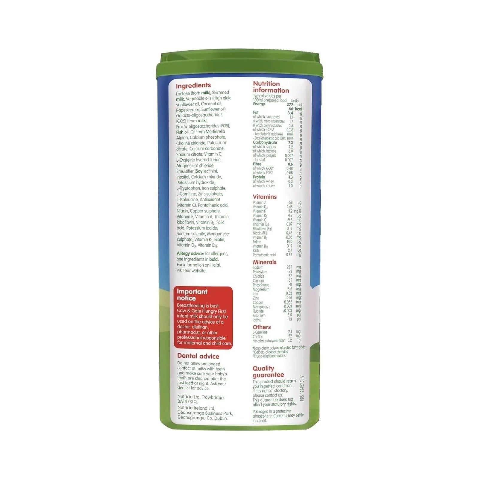 Cow and Gate 1 Hungry Baby Milk Formula 0-6 months 800g