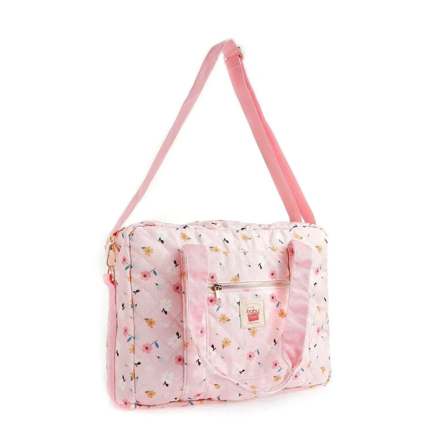 baby mom Flower Baby Care Changing Bag - Light Pink