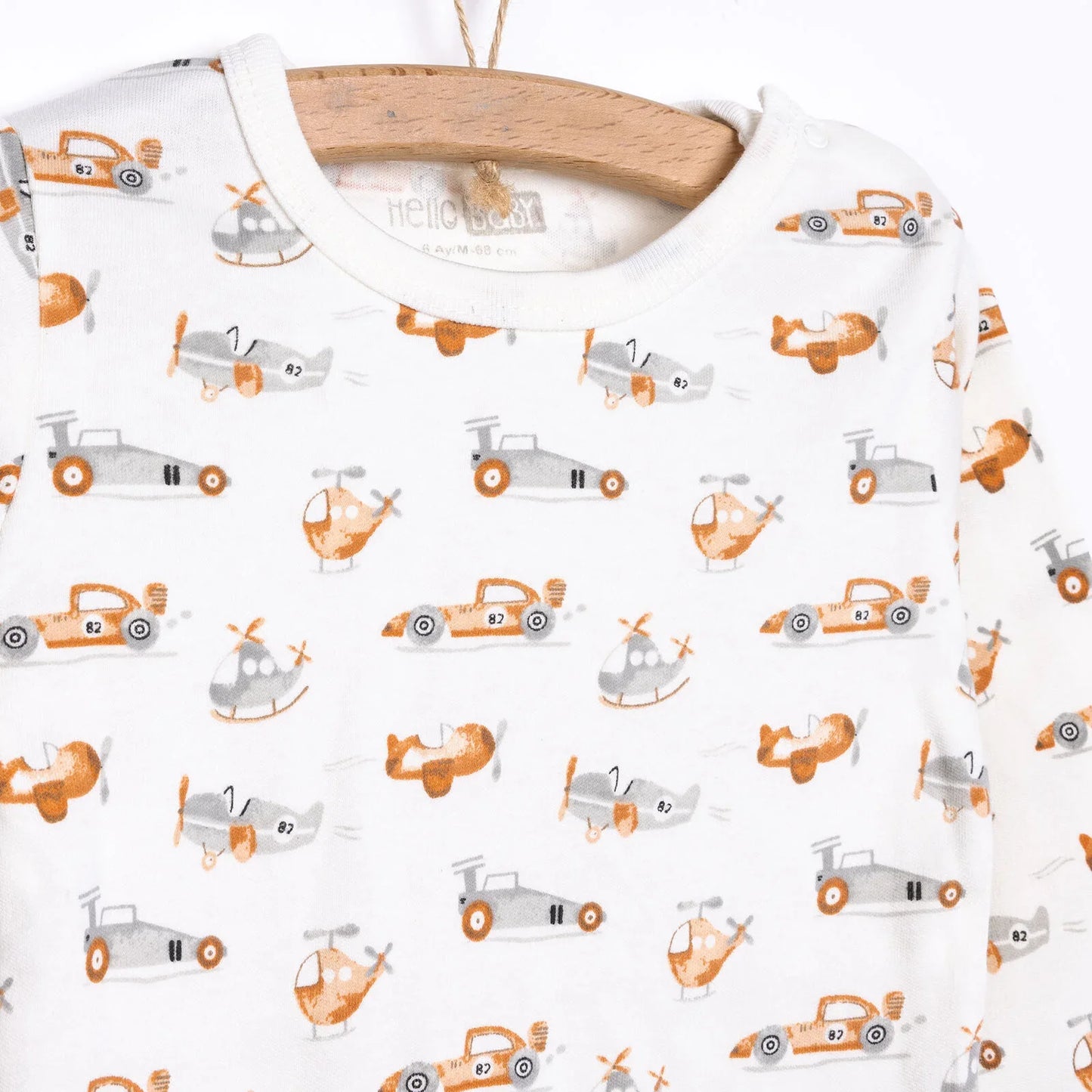 HelloBaby Boy Long Sleeve Bodysuit - Ecru