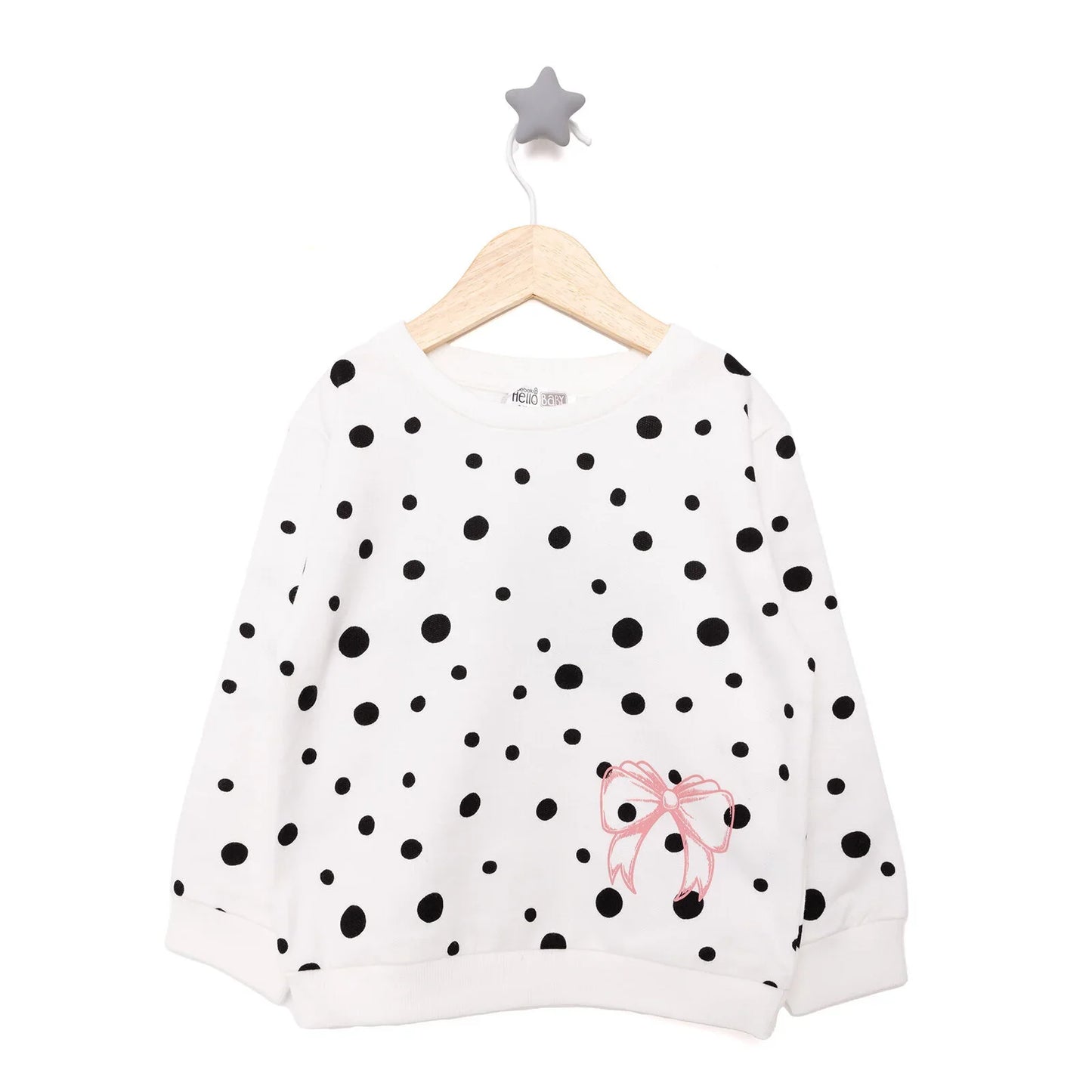 HelloBaby Basic Low Raised Polka-Dot Printed Sweatshirt - Printed
