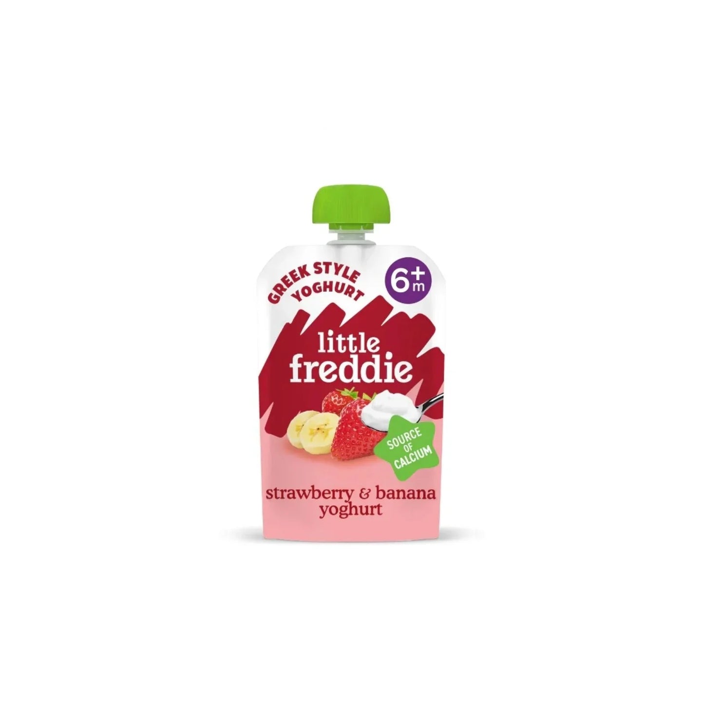 Little Freddie Organic Strawberry & Banana Greek Style Yoghurt Baby Food Pouch 6+ months 90g