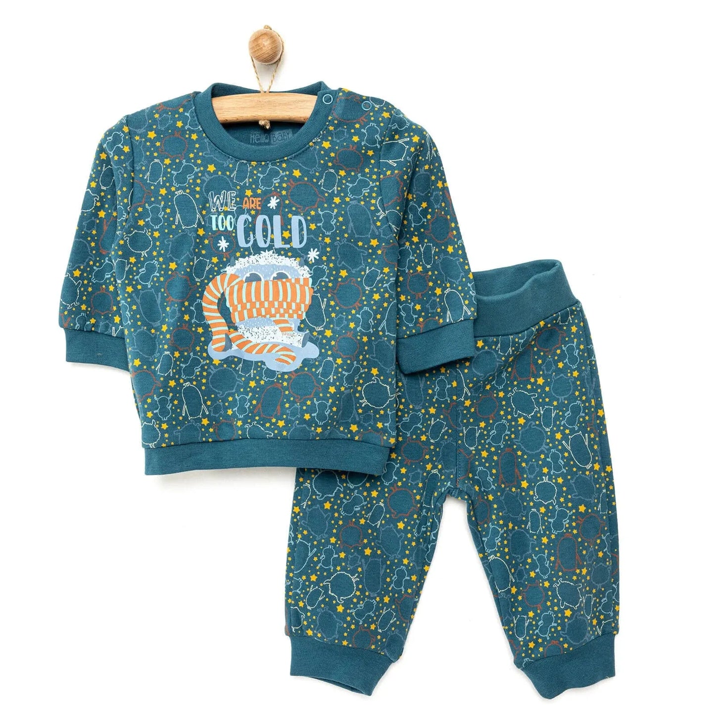 HelloBaby Basic Winter Themed Baby Tracksuit - Dark Blue