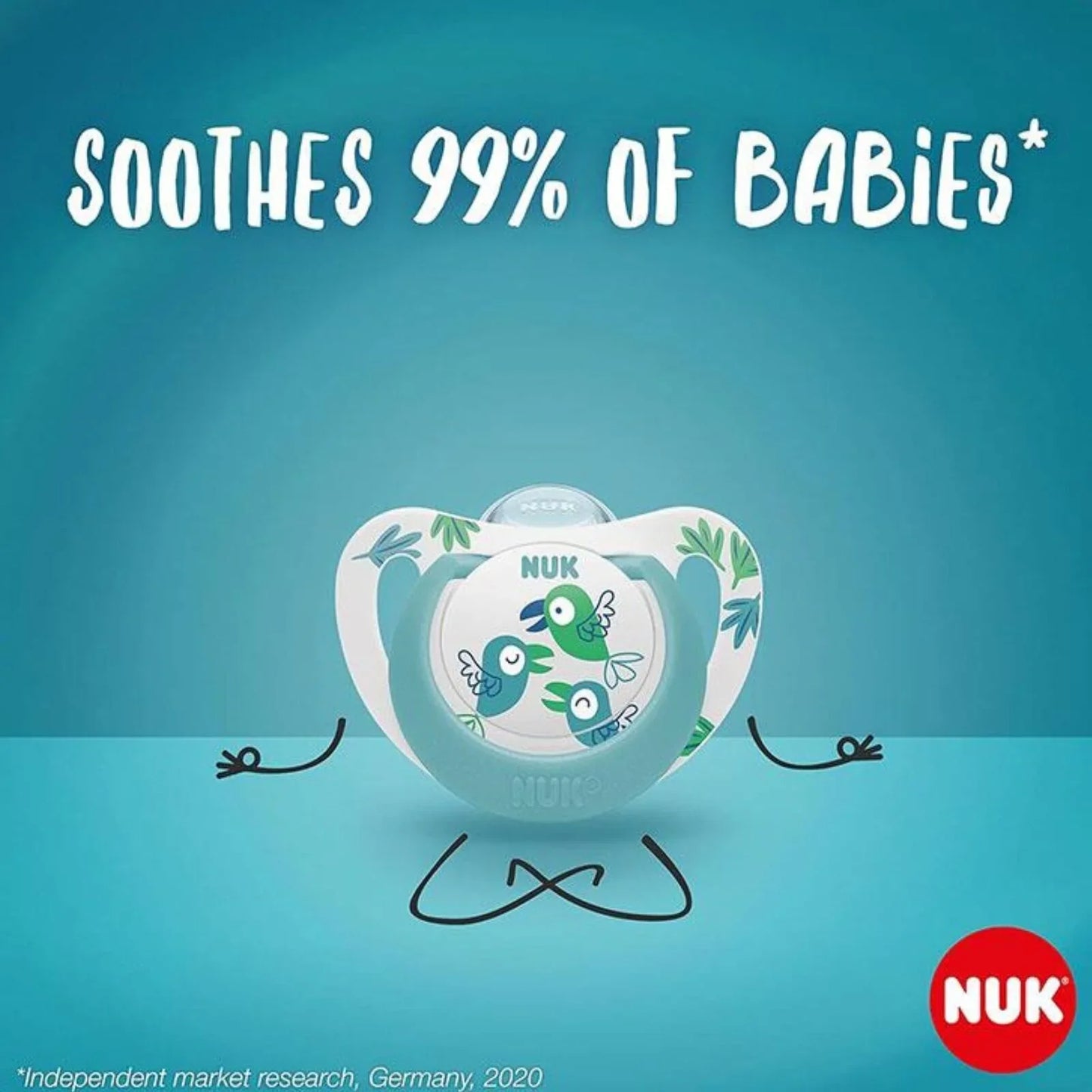 NUK Star Day & Night Soother 0-6 months Pack of 2 - Blue