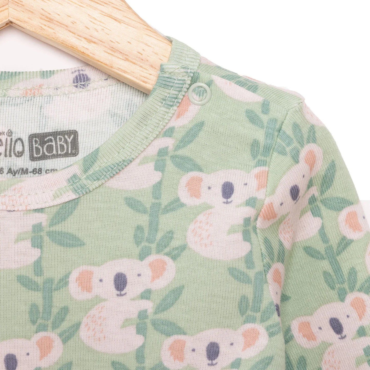 HelloBaby Boy Long Sleeve Bodysuit - Light Green