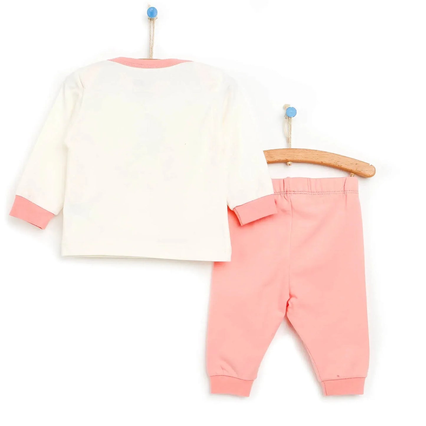 HelloBaby Basic Collared Neck Pyjamas Set - Salmon