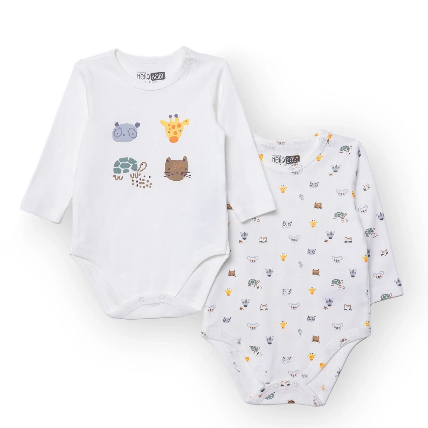 HelloBaby Long Sleeve Body 2 Pack - Ecru