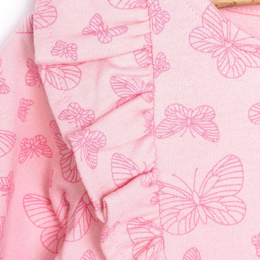 HelloBaby Basic Girl Knitted Ruffled Dress - Printed