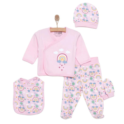 HelloBaby Girl 5 Piece Newborn Set - Light Pink
