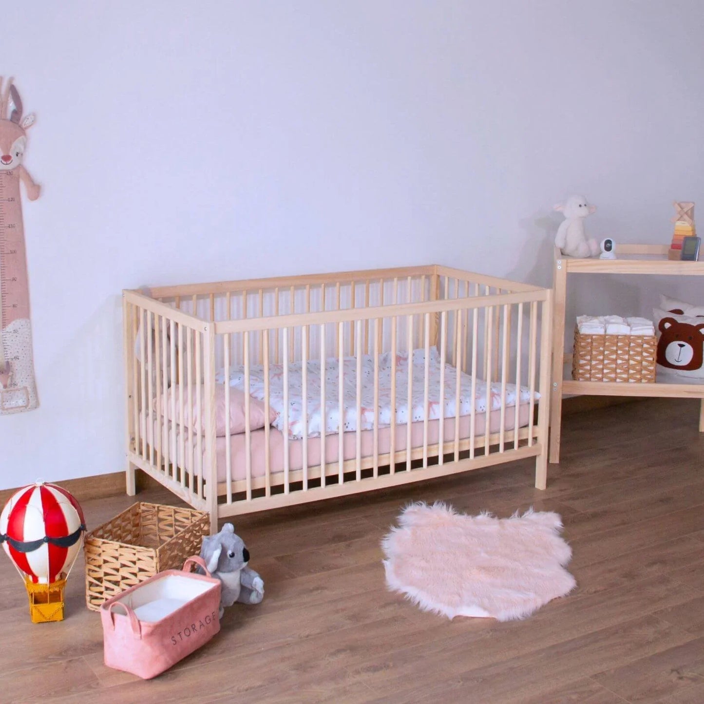Kukka Natural Wood 2-Level Cot 70x140
