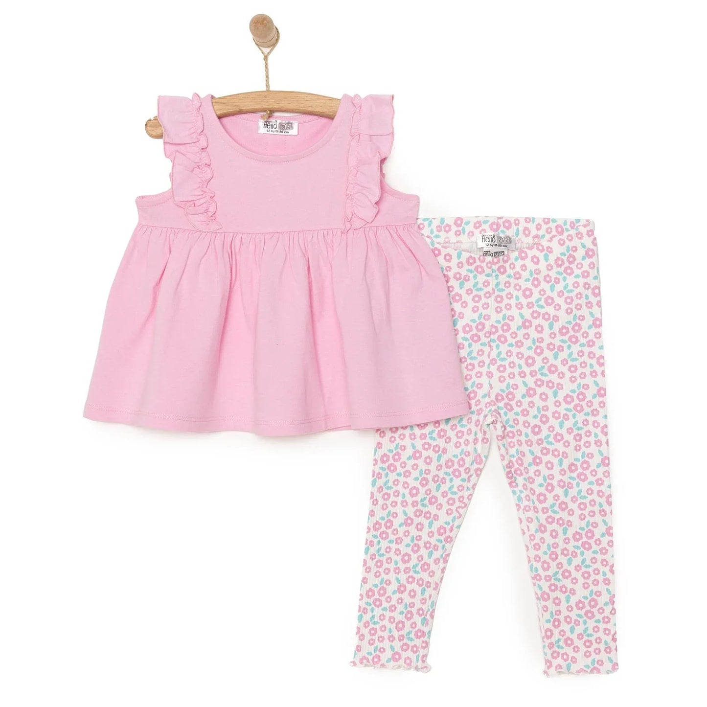 HelloBaby Baby Girl Tight & T-shirt - Mauve