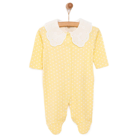 HelloBaby Newborn Girl Footed Jumpsuit - Yellow