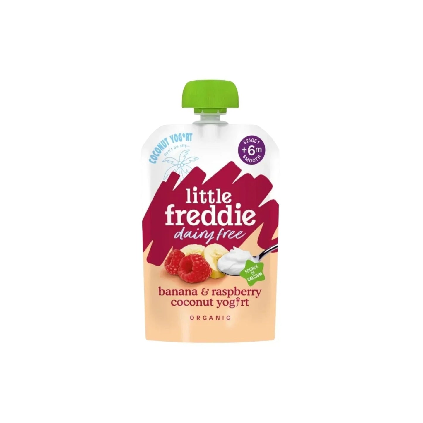 Little Freddie Organic Dairy Free Banana & Raspberry Yoghurt Baby Food Pouch 6+ months 90g