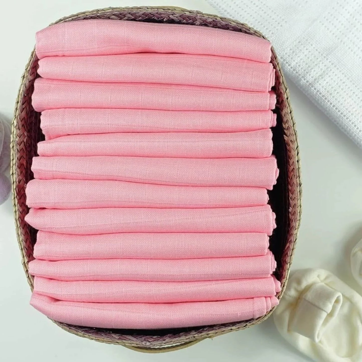 MuslinZ 12 Pack Muslin Squares 70x70cm - Pink