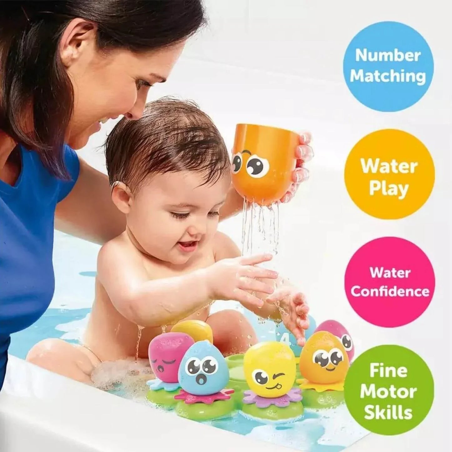TOMY Toomies Octopals Number Sorting Baby Bath Toy
