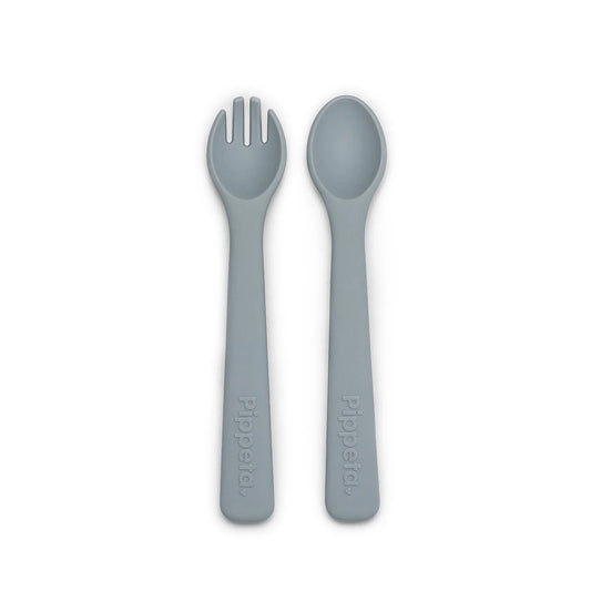 Pippeta Silicone Spoon & Fork - Sea Salt
