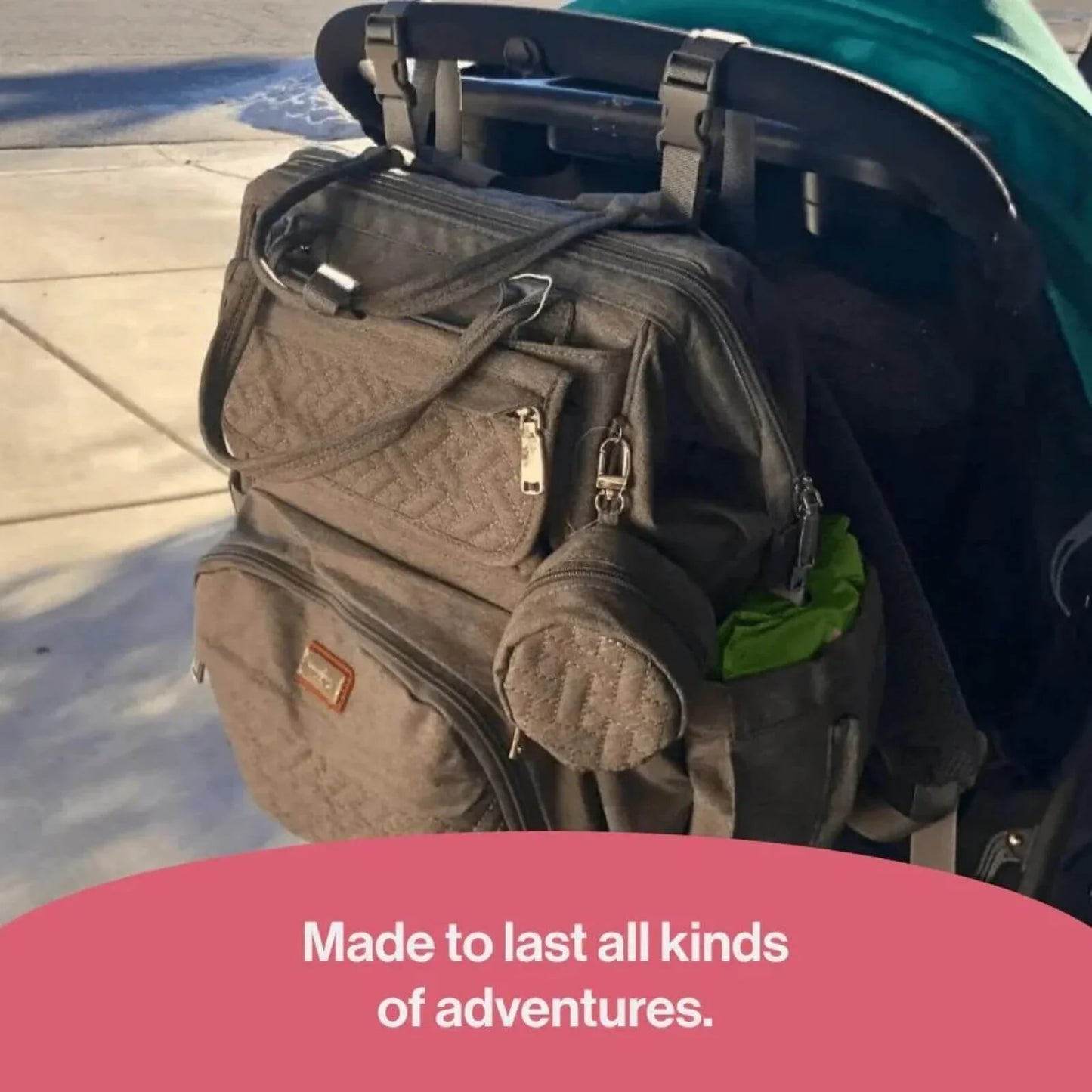 BabbleRoo Wide Top Nappy Backpack - Dark Grey