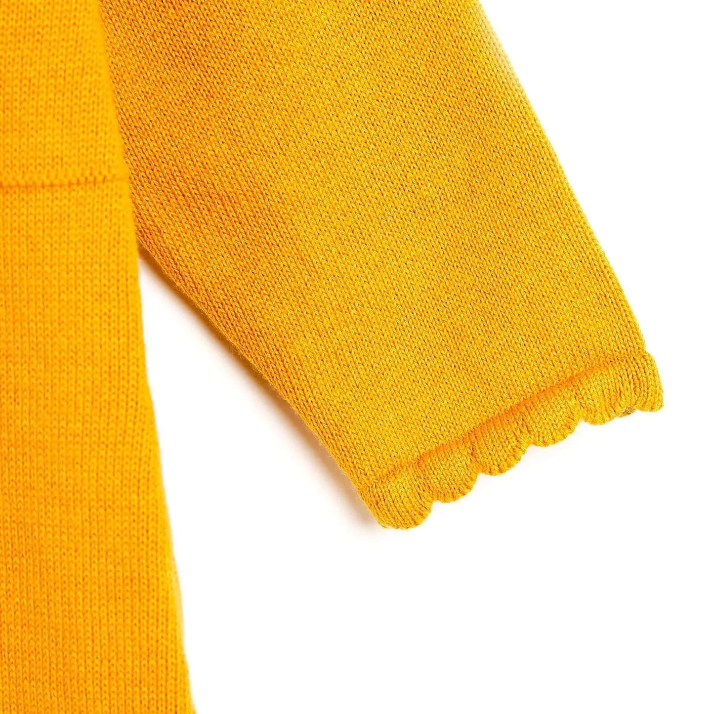 HelloBaby Newborn Knit Ruffled Jumpsuit - Mustard