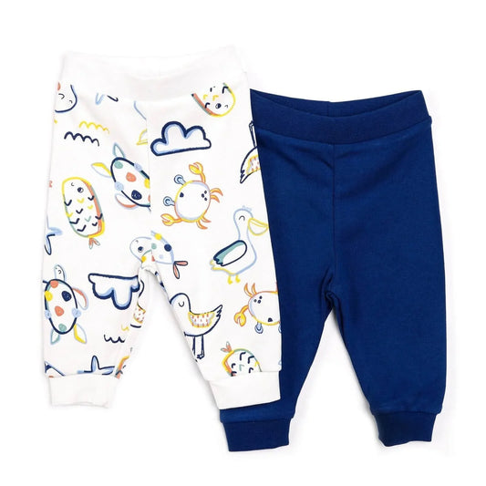 HelloBaby Basic Turtle Pattern Booties 2 pcs - Navy Blue