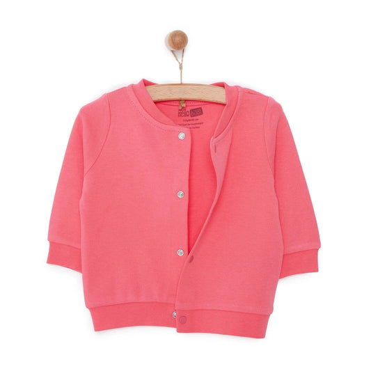 HelloBaby Basic Rib Cardigan - Dark Pink