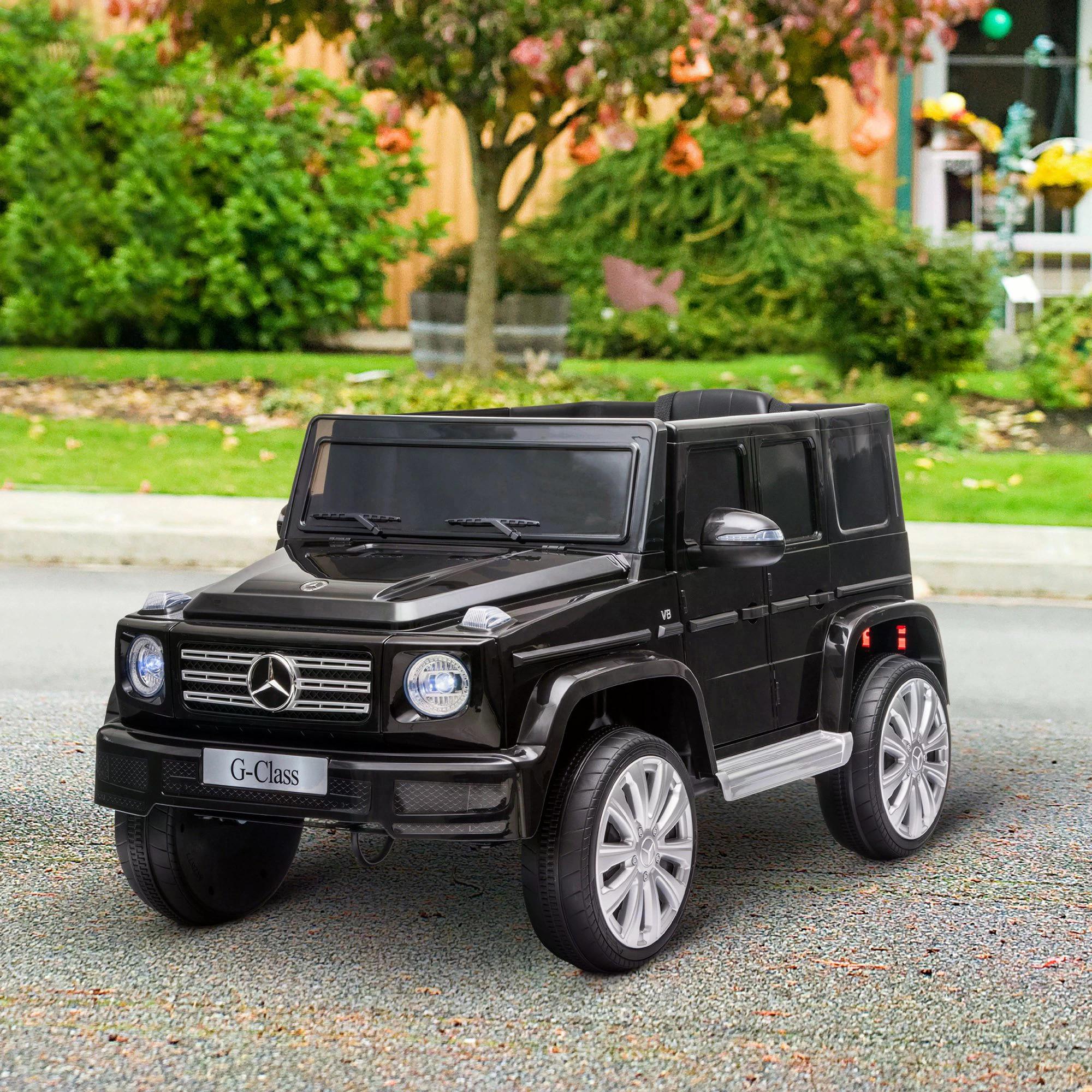 Compatible 12V Battery-powered Kids Electric Ride On Car Mercedes Benz G500 Toy w/ Parental Remote Control Music Lights MP3 Wheels | HOMCOM-0