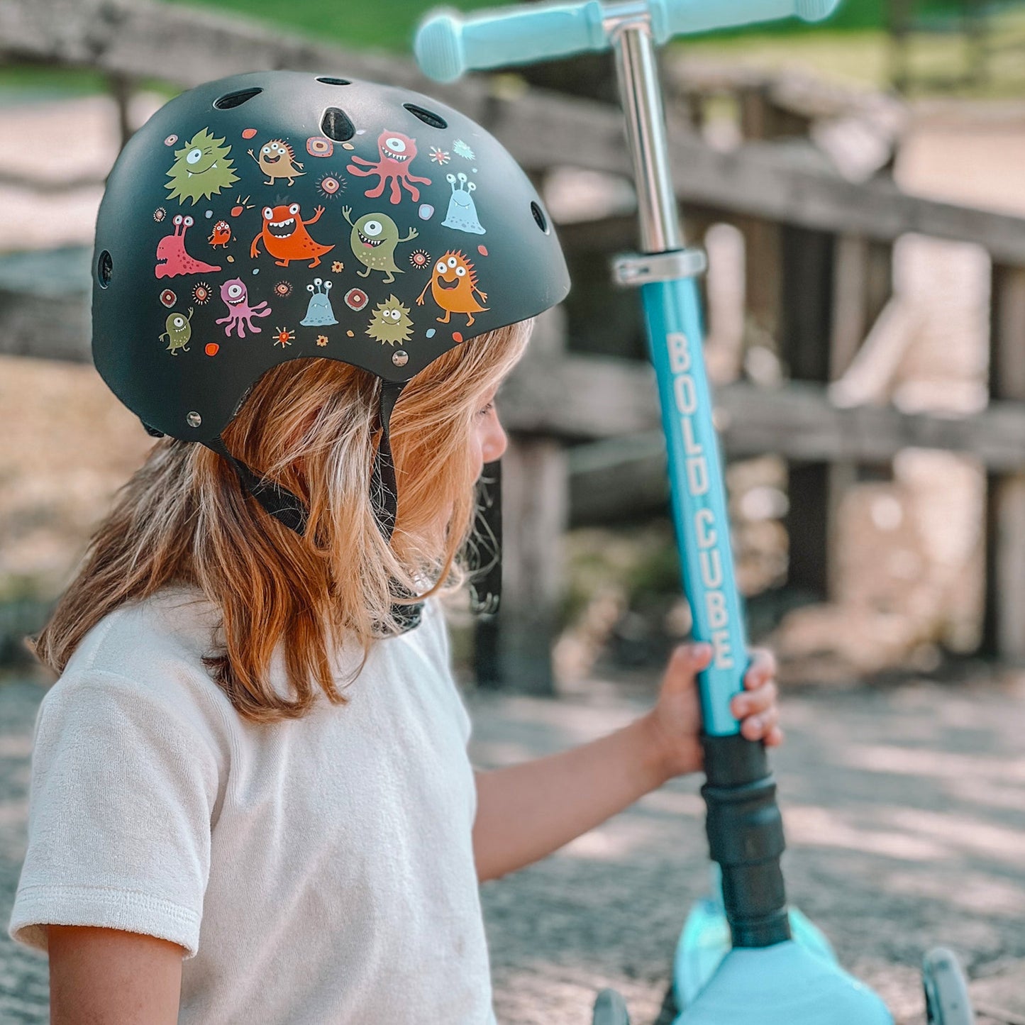 Monster Party Black - Kids Helmet-3