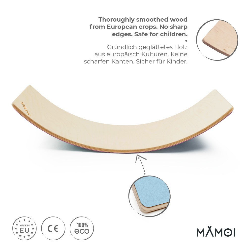 MAMOI® Wooden balance board for kids, Rocker seesaw, Baby balancing games, Toddler balance game, Wobble board, Play equipment for children, montessori sensory toys-1