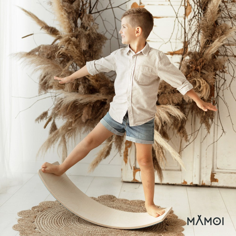 MAMOI® Wooden balance board for kids, Rocker seesaw, Baby balancing games, Toddler balance game, Wobble board, Play equipment for children, montessori sensory toys-5