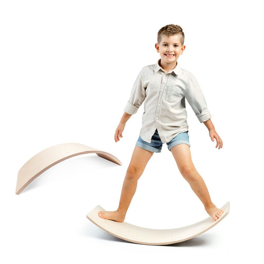 MAMOI® Wooden balance board for kids, Rocker seesaw, Baby balancing games, Toddler balance game, Wobble board, Play equipment for children, montessori sensory toys-0