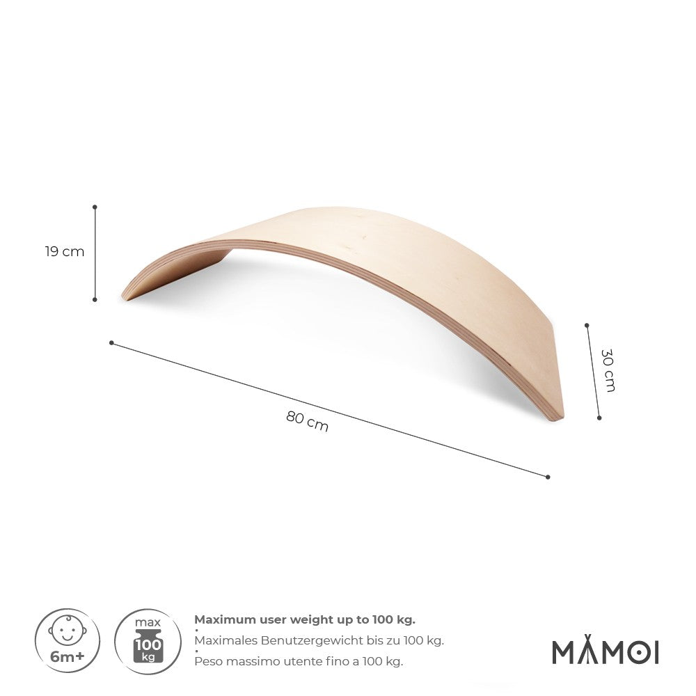 MAMOI® Wooden balance board for kids, Rocker seesaw, Baby balancing games, Toddler balance game, Wobble board, Play equipment for children, montessori sensory toys-2