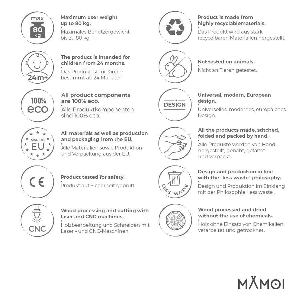 MAMOI® Gymnastics beam for kids (200 cm), Padded non-slip folding balance beam, Kids gym equipment at home, Gymnastic floor beams & bases for children-3