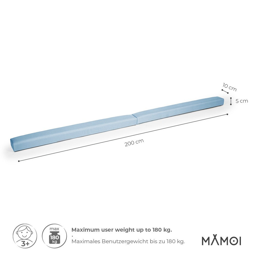 MAMOI® Gymnastics beam for kids Blue (200 cm), Padded non-slip folding balance beam, Kids gym equipment at home, Gymnastic floor beams & bases for children-2