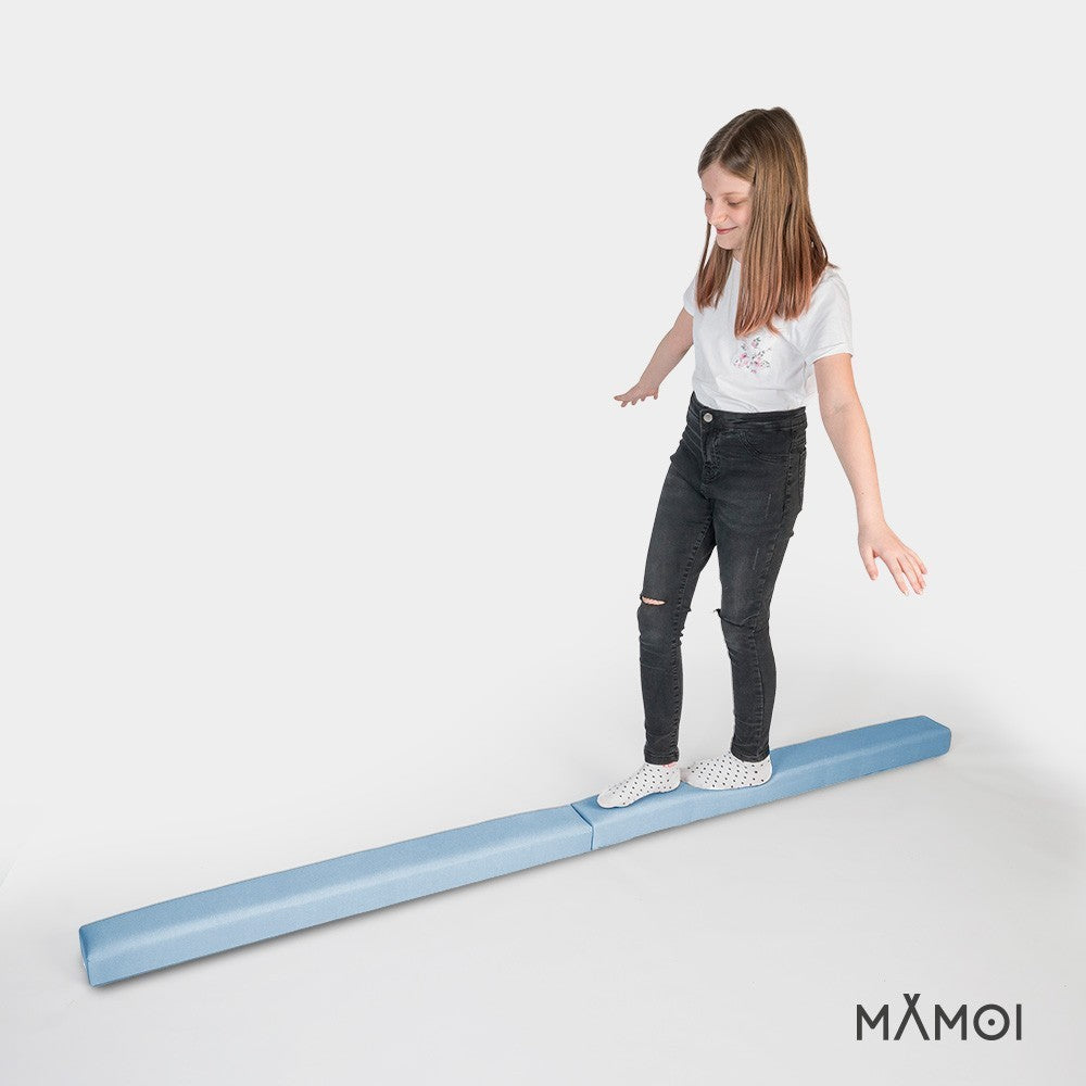 MAMOI® Gymnastics beam for kids Blue (200 cm), Padded non-slip folding balance beam, Kids gym equipment at home, Gymnastic floor beams & bases for children-5