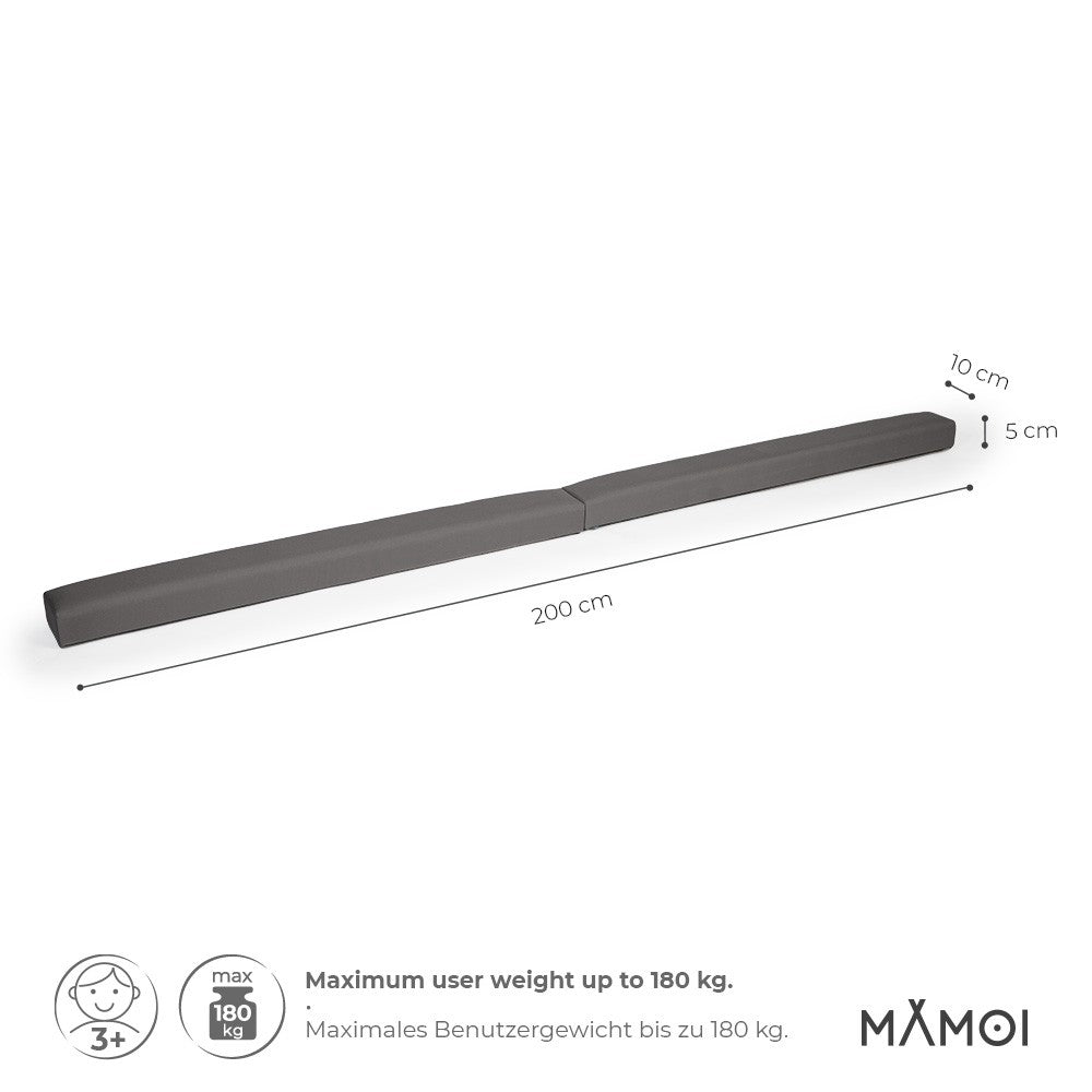 MAMOI® Gymnastics beam for kids Grey (200 cm), Padded non-slip folding balance beam, Kids gym equipment at home, Gymnastic floor beams & bases for children-2
