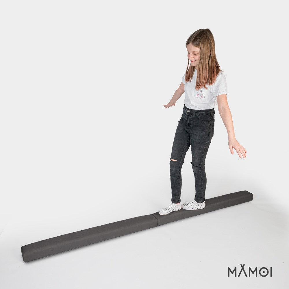 MAMOI® Gymnastics beam for kids Grey (200 cm), Padded non-slip folding balance beam, Kids gym equipment at home, Gymnastic floor beams & bases for children-5
