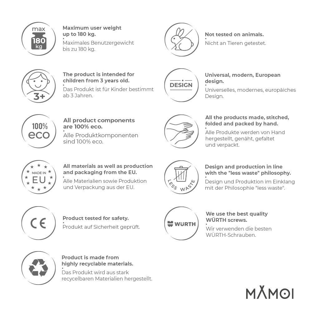 MAMOI® Gymnastics beam for kids Blue (200 cm), Padded non-slip folding balance beam, Kids gym equipment at home, Gymnastic floor beams & bases for children-3