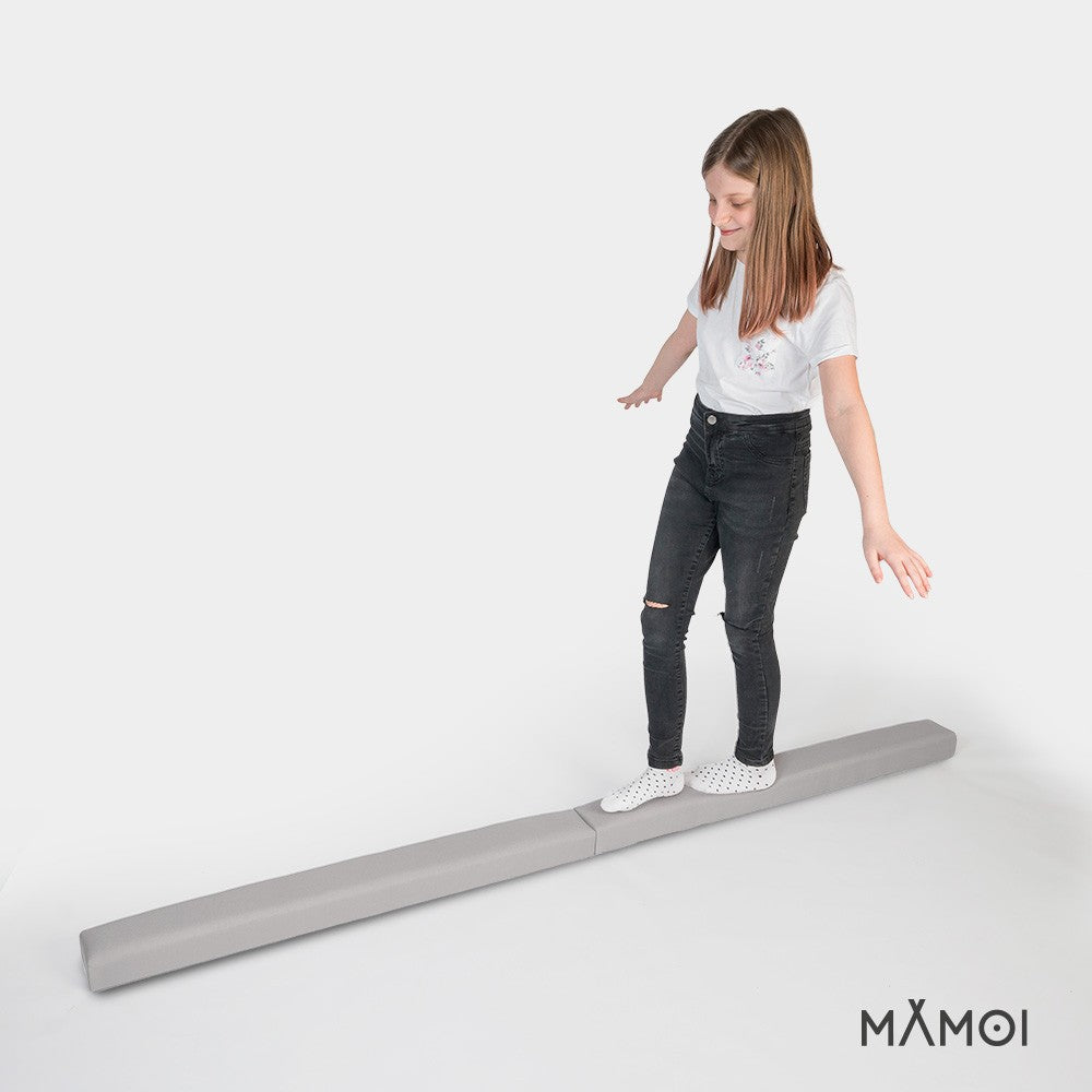 MAMOI® Gymnastics beam for kids Light grey (200 cm), Padded non-slip folding balance beam, Kids gym equipment at home, Gymnastic floor beams & bases for children-8