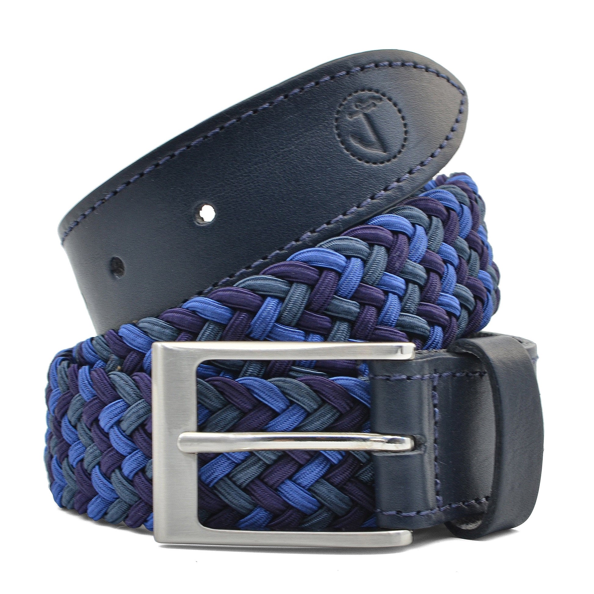Elastic Braided Fabric and Leather Belt Ionian-0