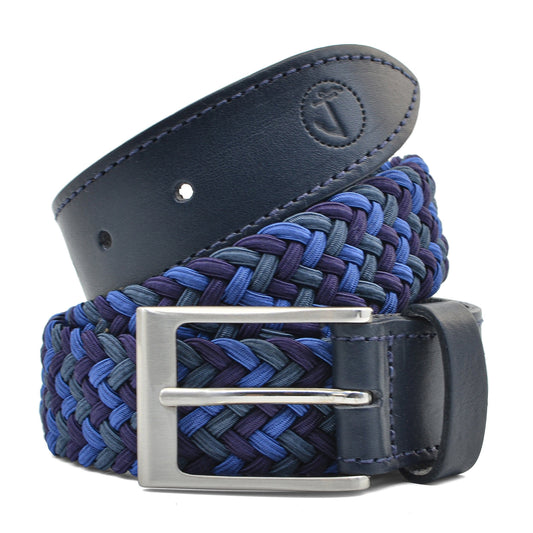 Elastic Braided Fabric and Leather Belt Ionian-0