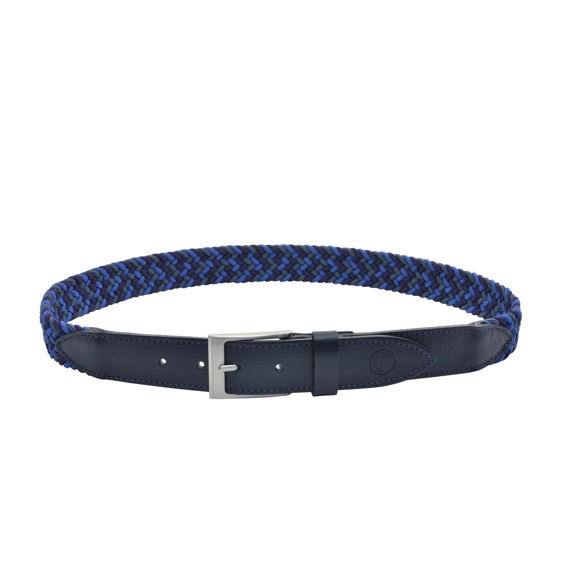 Elastic Braided Fabric and Leather Belt Ionian-1