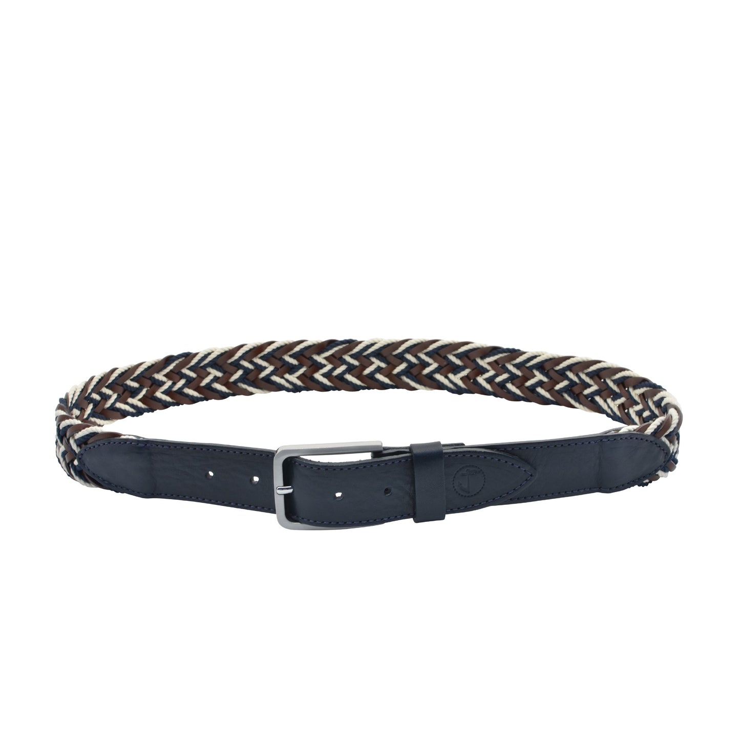 Braided Nautical Rope and Leather Belt Bering-1