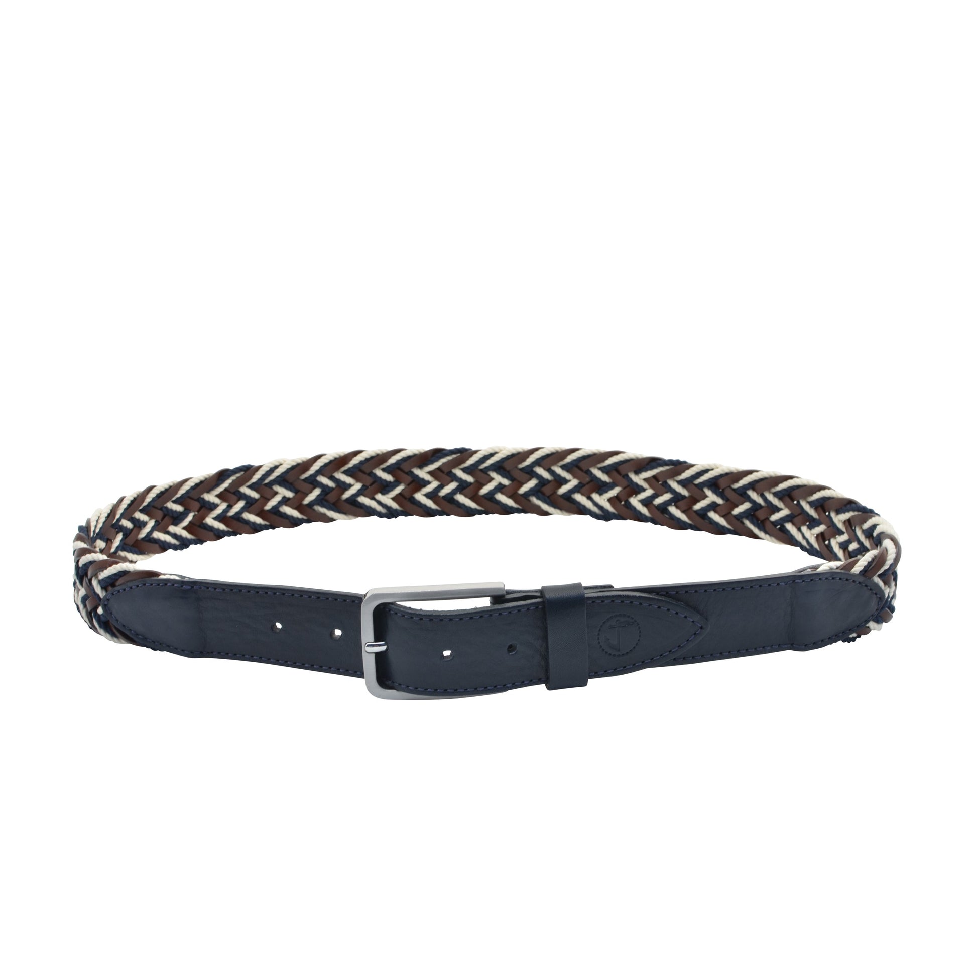 Braided Nautical Rope and Leather Belt Bering-1